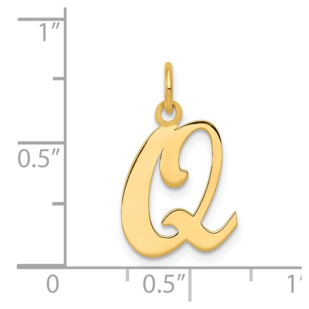 Kazi Luxury 14k Yellow Gold Script Letter Q Initi… - image 4